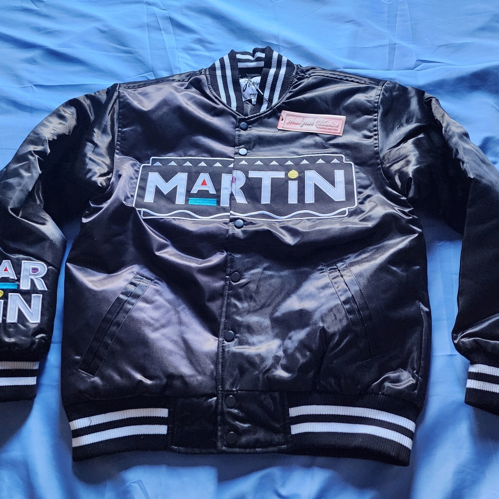 HEADWEAR CLASSICS MEN'S MARTIN LAWRENCE SATIN JACKET BLACK SIZE SMALL NEW!!!